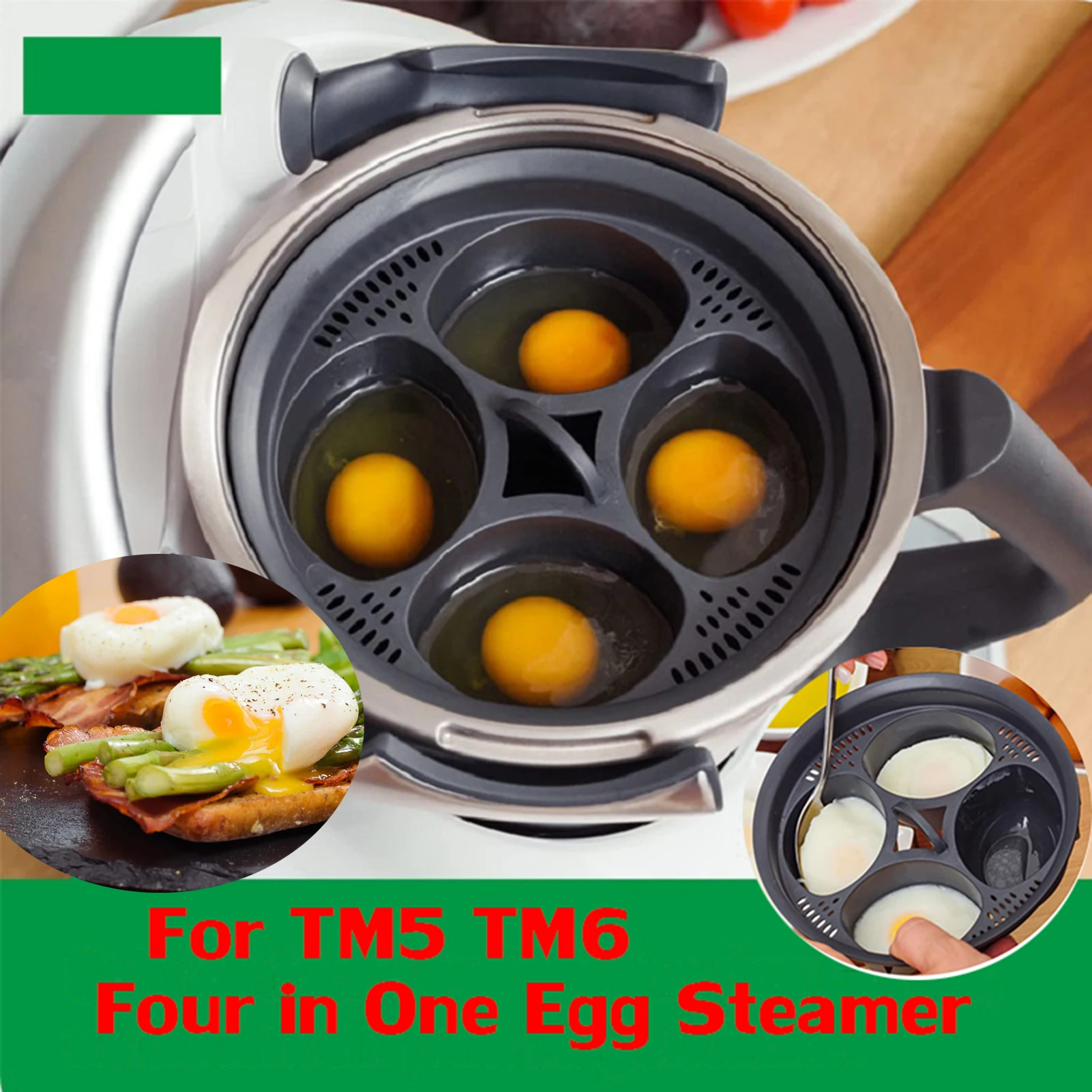 

For Thermomix TM5 TM6 Egg Poachers 4 in 1 Egg Cooker Tools Egg Rack Multifunction Pot Steamer Tray Eggs Poachers Kitchen Gadgets