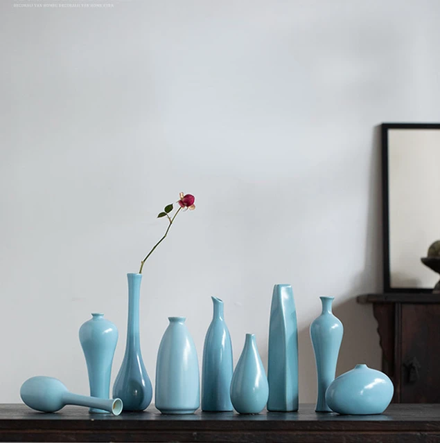 Ceramic Vase Chinese Blue Fresh Home Decoration Creative Flower Arrangement 1