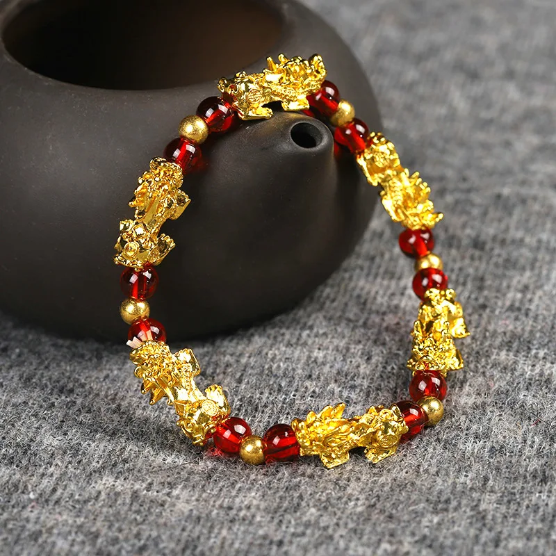 

2022 New Fashion Pi Xiu Alloy Round Unisex Beaded Bracelet Trendy Crystal Beads Bracelets for Women Ornaments Free Shipping