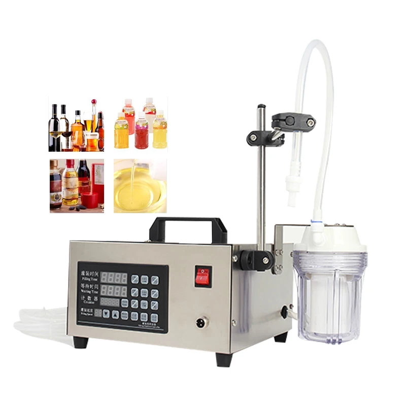

40W Automatic Liquid Quantitative Filtering Filling Machine 4 L/Min Alcoholic Beverages Glass Water Liquid Filler Machines
