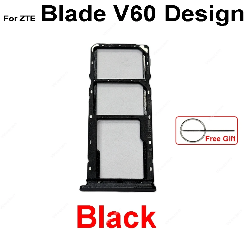 Фото Держатель SIM-карты для ZTE Blade V40 V50 V60 Vita Design Axon 50 Lite, разъем для SIM-карты, замена SIM-ридеров, запасные части №3