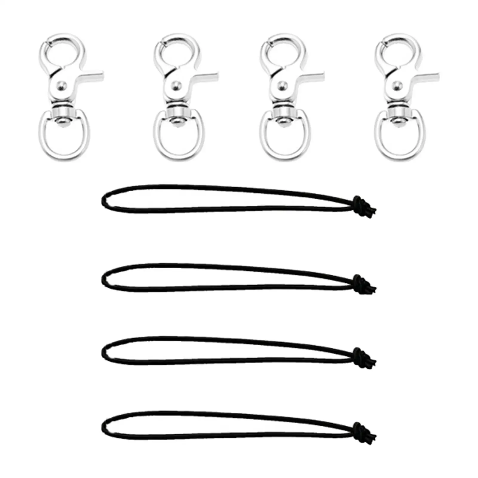 

4Pcs Strong Snowboard Leash Cord Supplies Replacement with Clip Multifunctional