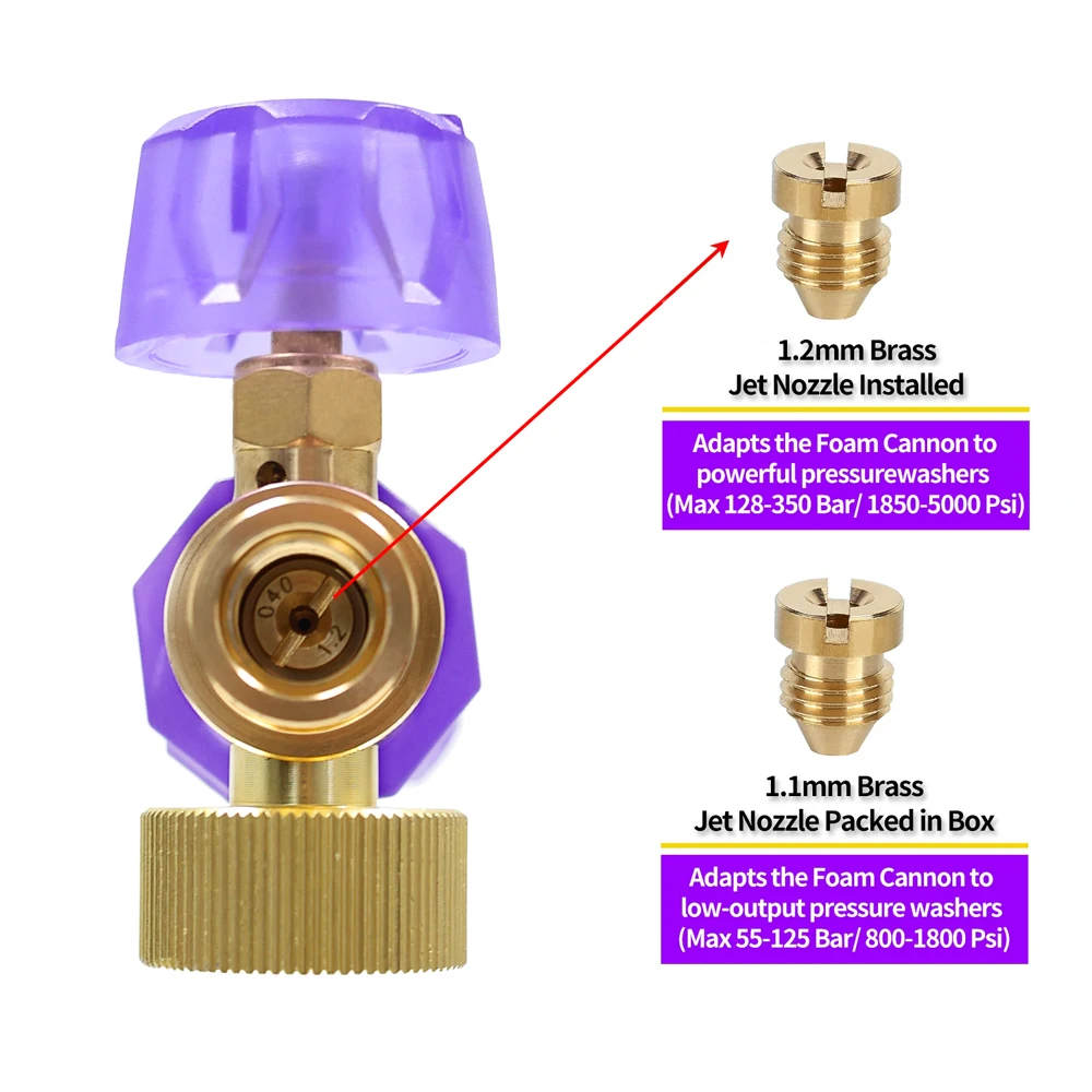 Чайник для снежной пены высокого давления автомобильный распылитель фиолетовый
