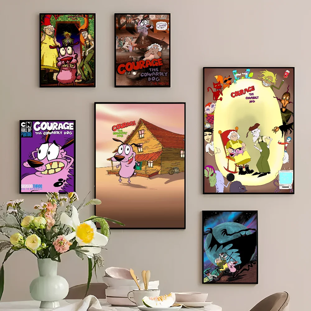 C-Courage The C-Cowardly Dog Клейкая Настенная Живопись Винтажный Постер Породы Собаки