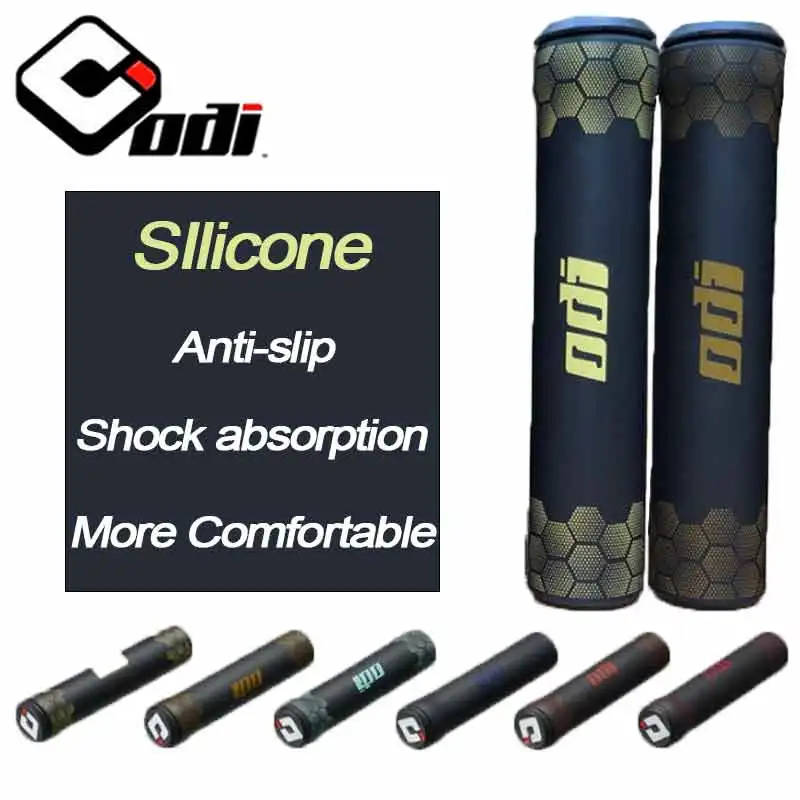 

ODI Bicycle Handle Cover 1Pair Anti Slip Mountain Bike Grips 3D Printing Full Silicone MTB Handlebar Grips Bicycle Accessories