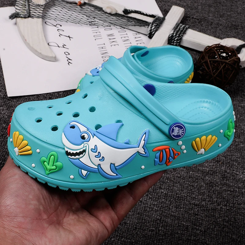 Summer Kids Sandals Outdoor Soft Thick Sole Breathable Sandals Boys Girls Unisex Home Slippers Toddler Non-Slip Indoor Slides