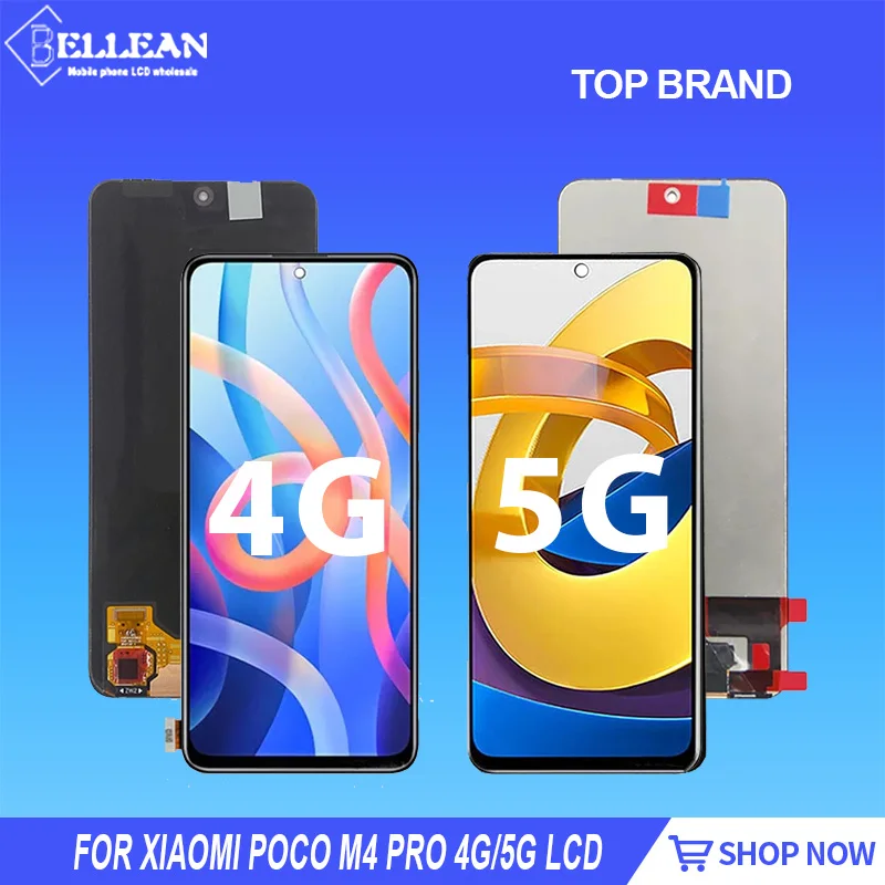 

New 2201117PI Screen For Xiaomi Poco M4 Pro 5G lcd Touch Panel Digitizer 4G POCO M4 Pro Display 21091116 Assembly With Frame