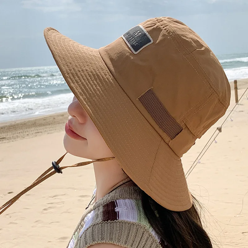 

COKK Bucket Hat Women Summer Spring Sunshade Outdoor Windproof Fisherman Cap Hip Hop Punk Sunscreen Fishing Hat Outdoor Casual