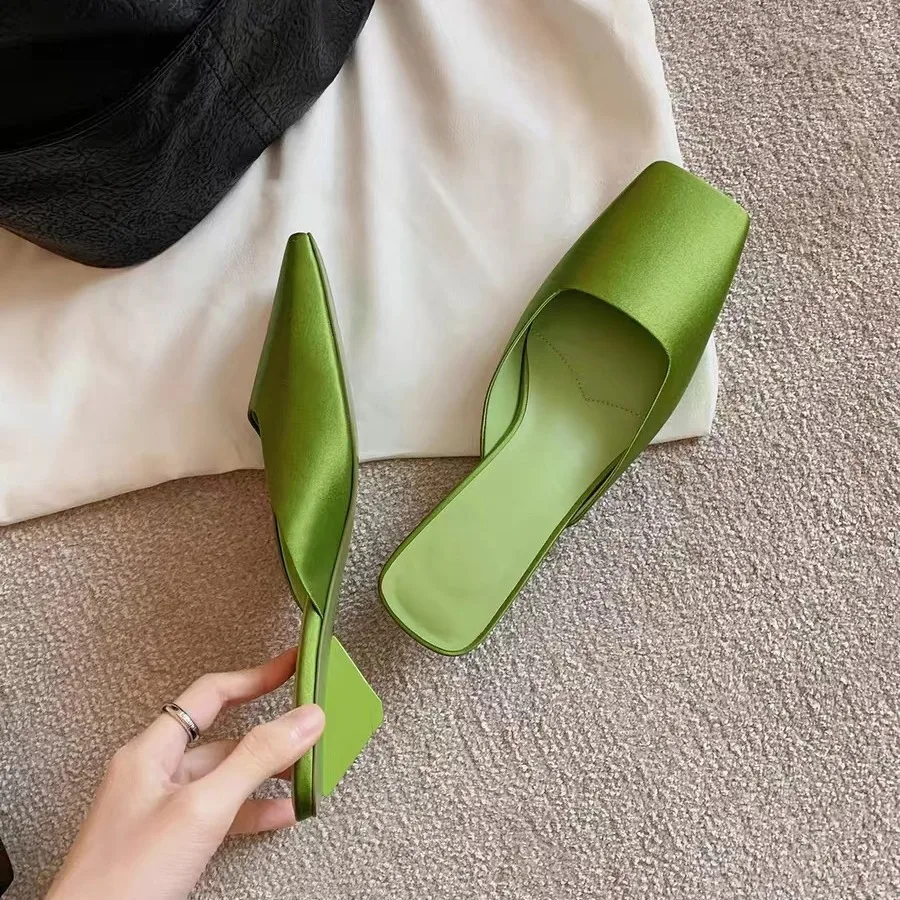 Женская швабра с французским квадратным носком крутая мелким атласным