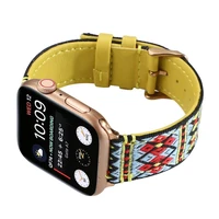bohemia nylonleather strap for apple watch band 41mm 45mm 40mm 44mm 3842mm custom bracelet for iwatch series 7 6 se 5 4 3 belt