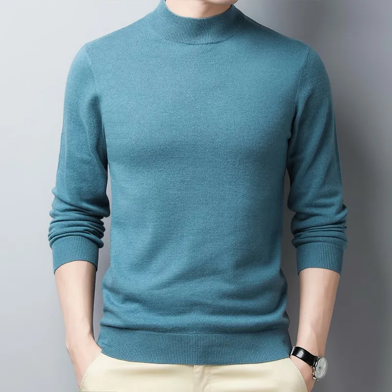 Counter Genuine Autumn High-End Men's Solid Color Sweater round Neck Long Sleeve Sweater All-Matching Base plus Size Sweater