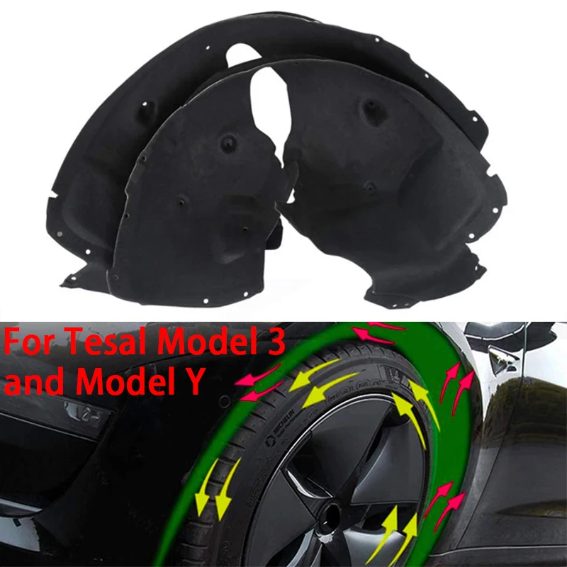 

2 Packs Front Wheel Sound Deadening Mats for Tesla Model 3/Y Soundproof Protective Pad Audio Noise Insulation Dampening