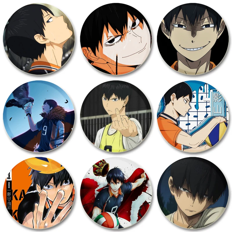 32/44/58 мм аниме Haikyuu Tobio Kageyama значок брошь булавка круглые броши ручной работы