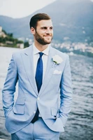 mens suit light blue groom wedding tuxedo slim fit man suit fashion party wear blazer 2 pic men formal dinner suit jacket pant