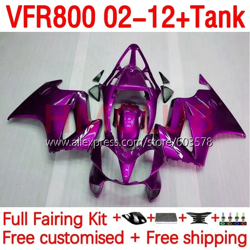 

+ Бак для HONDA перехватчик VFR800RR VFR800 VFR 800 RR CC 02 03 05 06 07 2008 2009 2010 2011 обтекатель 2012 № 103 Глянцевая Роза