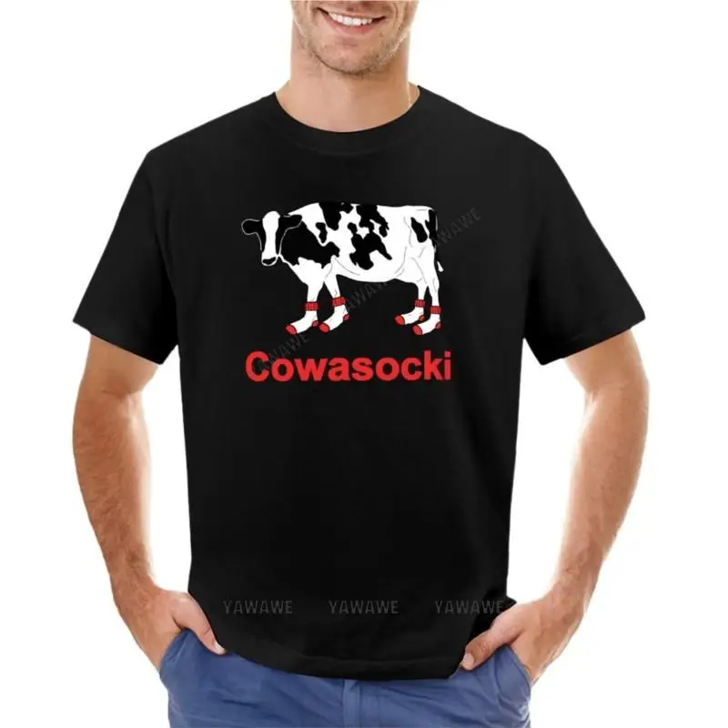 Молочная корова в носках-Cowasocki корова A Socky футболка Эстетическая одежда летняя рубашка мужские футболки
