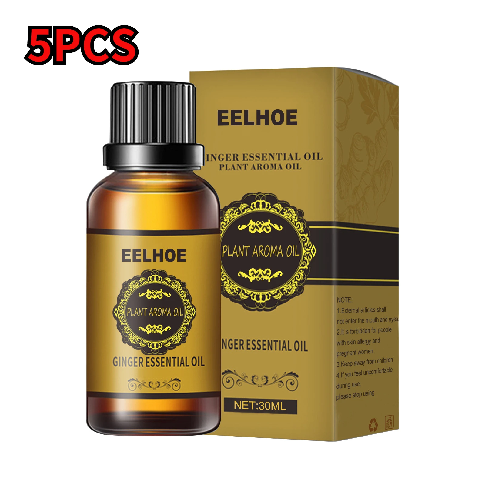 

5PCS Body Slimming Oil Weight Loss Cellulite Removal Body Massage Oil Fat Burning Beauty Health Care Slimming Product