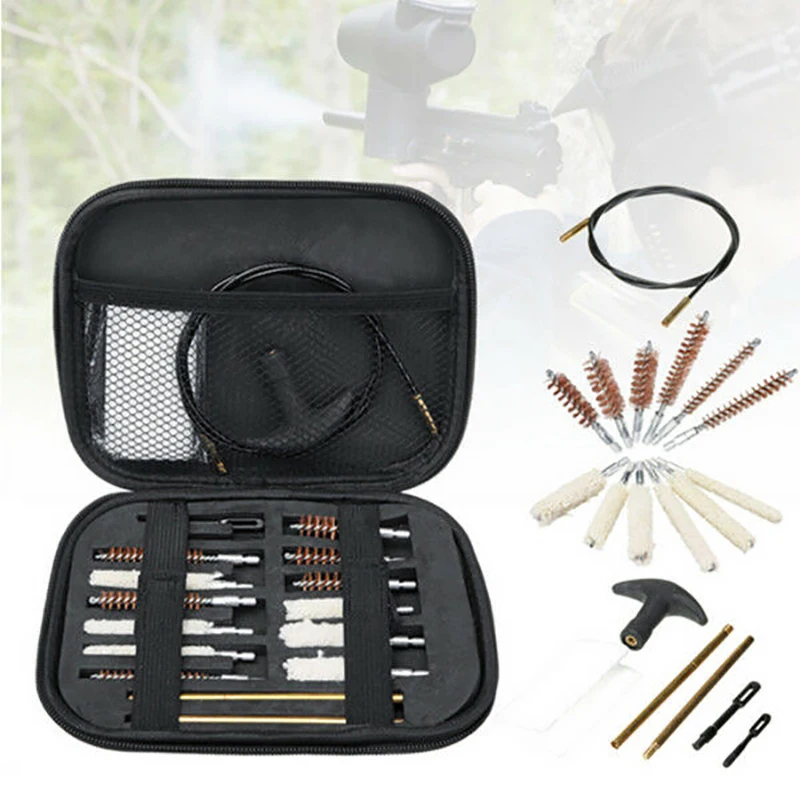 

16PCS/Set M16 Tactical Gun Cleaning Kit Clean Brush Set M4 Full Set Rope Brush Cleaning Wire Gun Brush Rifle Hunting Accessories