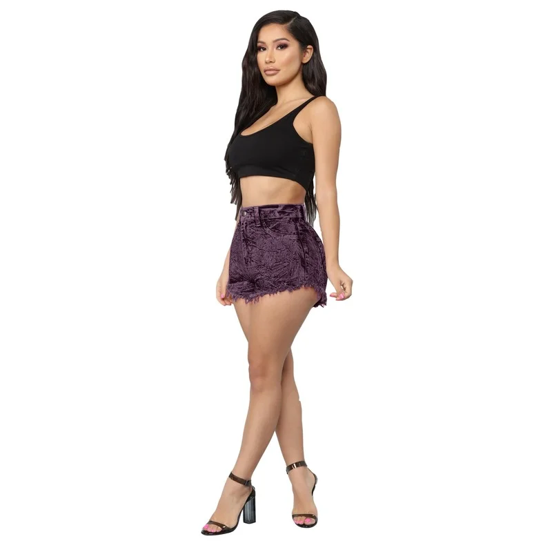 

Women Summer Printing Skinny Casual Denim Shorts 2021 New Frayed Fashion Female All-Match Vintage Pantalones Cortos De Mujer
