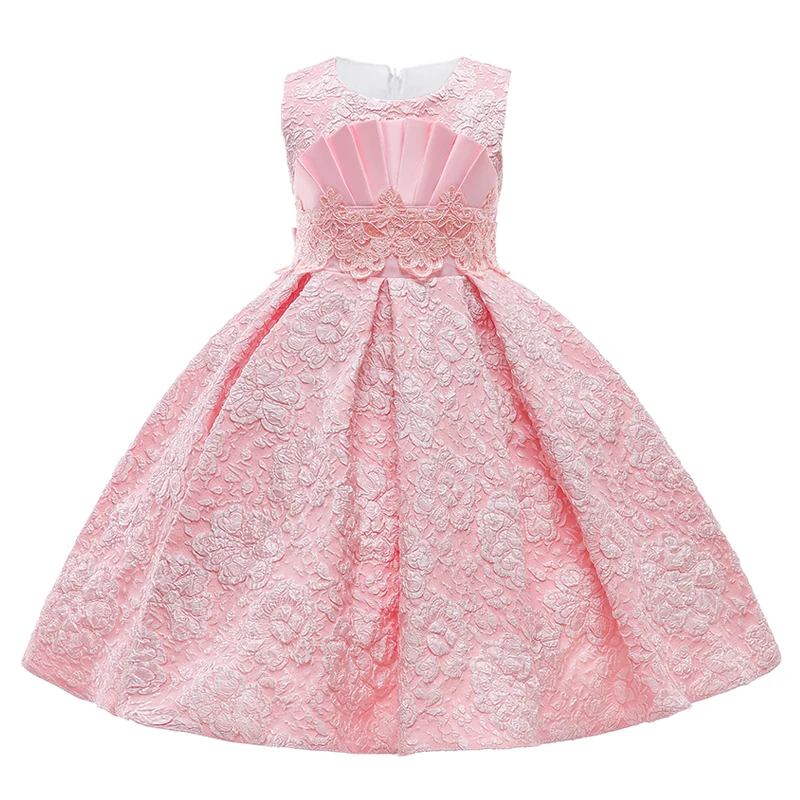 

2022 Pageant Formal Dress For Girls Elegant Lace Flower Birthday Princess Dress Kids Vestido Children Prom Evening Clothes