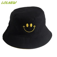 cotton bucket hat for mens and womens korean double side sun hat fisherman hat cute embroidery unisex hats