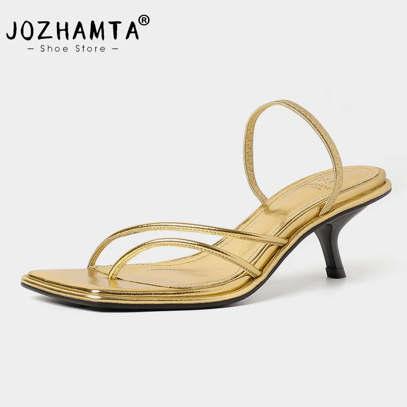 

Женские сандалии JOZHAMTA, размер 34-39, пикантные шлепанцы на тонком высоком каблуке, летняя обувь для женщин 2023, модные пикантные шлепанцы в римском стиле
