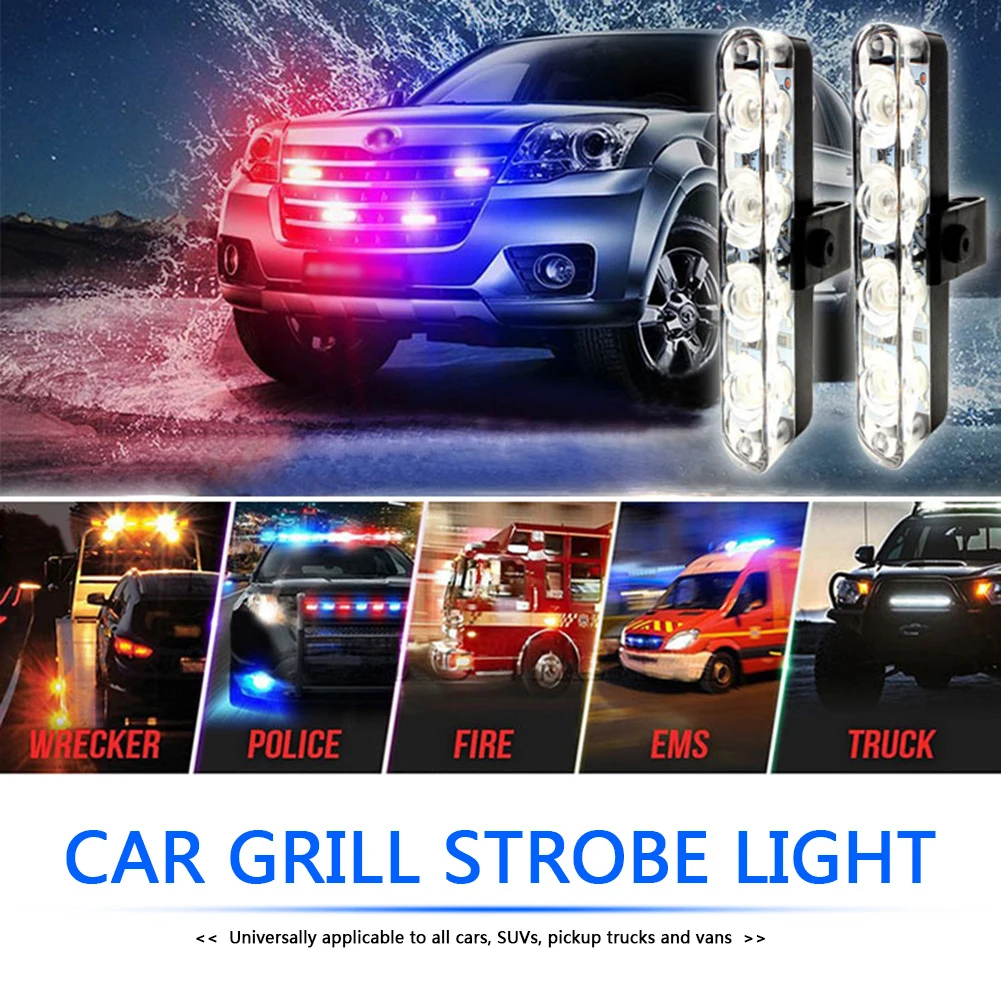 Автомобильная решетка, Стробоскопическая Лампа, 4/8/16/24 светодиода, беспроводная лампа-вспышка с дистанционным управлением для грузовиков, автомобилей, внедорожников, квадроциклов, 12 В