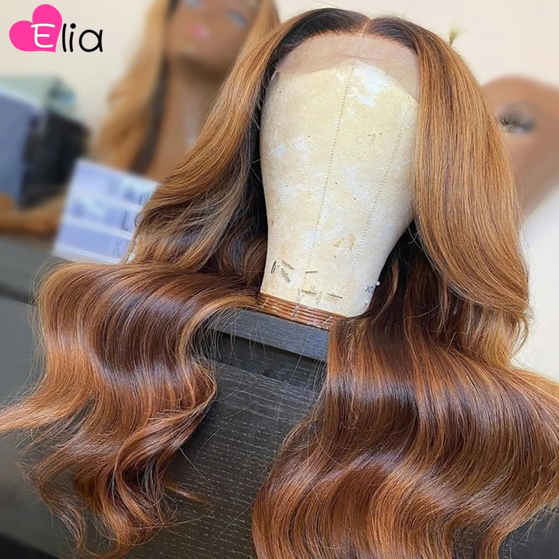 

Chocolate Highlights Human Hair Wig Body Wave Dark Highlights Lace Front Wig Remy Malaysia Wig 4x4 Closure Wig Spring Hair