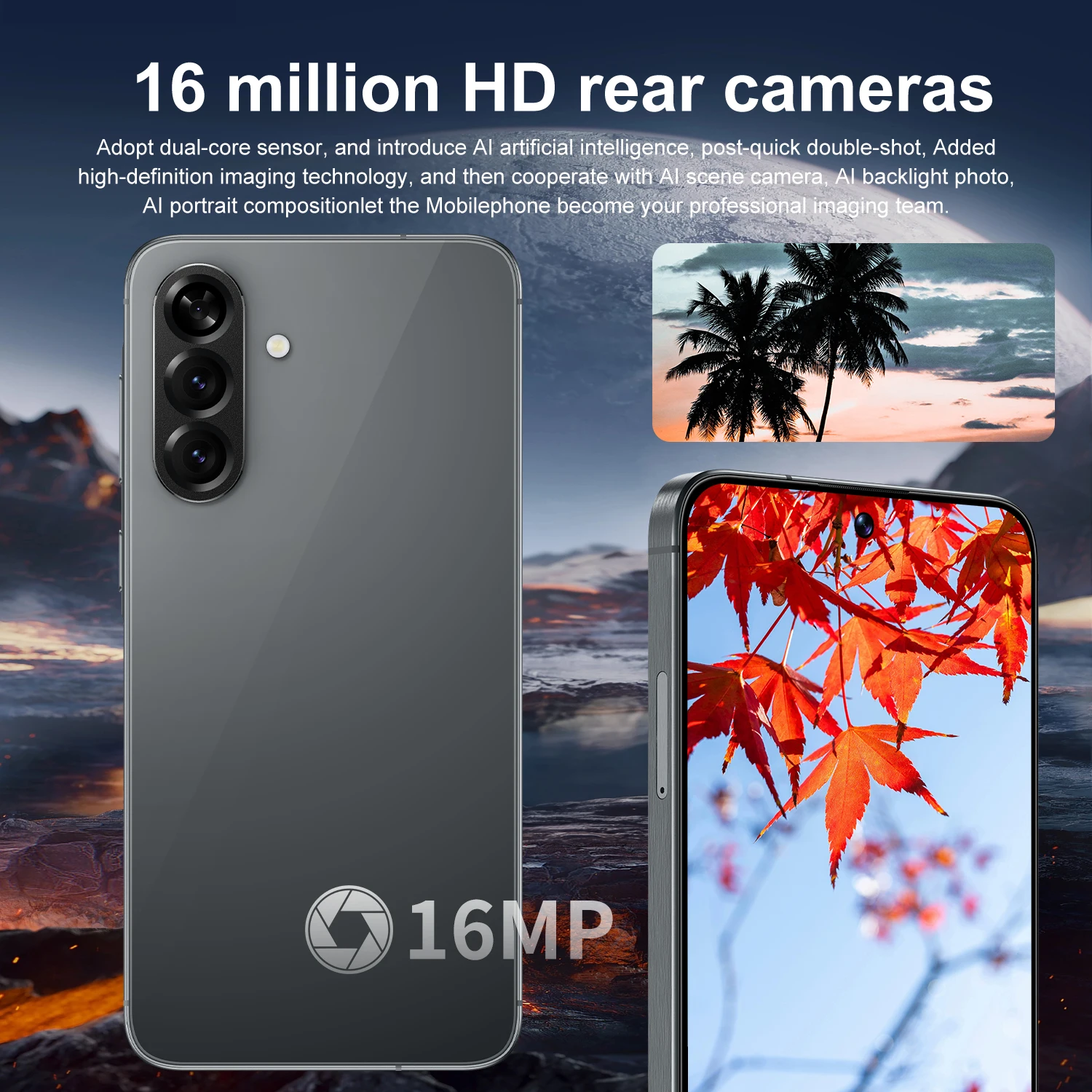 Смартфон IVMI New A57 Global Version, 4G, две SIM-карты, Android 12, 4 ГБ ОЗУ, 64 ГБ ПЗУ, 16 МП, Face ID, разблокированный, мобильный телефон (art.: 3920dba782824) - 3920dba782824