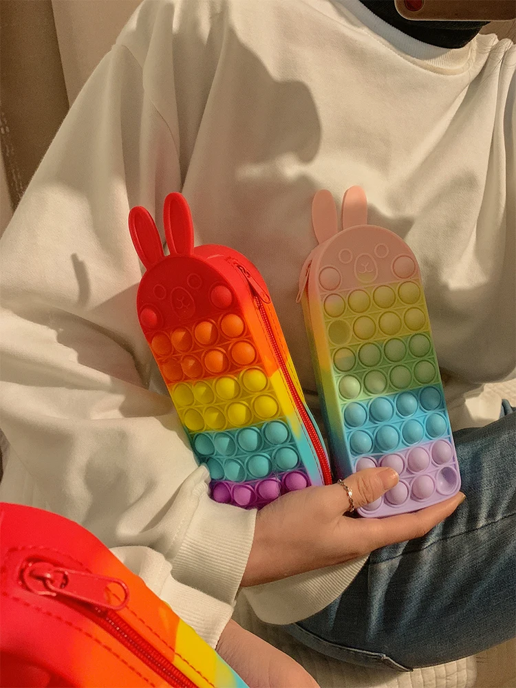 

Net Red Rabbit Decompression Pencil Stationery Box Large Capacity Girls Primary School Children Cute Pencil Case INS Style