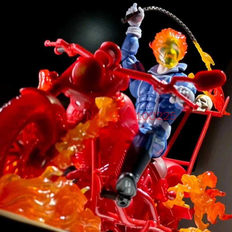 Фото Оригинальная фигурка Marvel Legends Ghost Rider Johnny Blaze с мотоциклом, 6 дюймов, коллекционная модель, игрушка, украшение, подарок №3