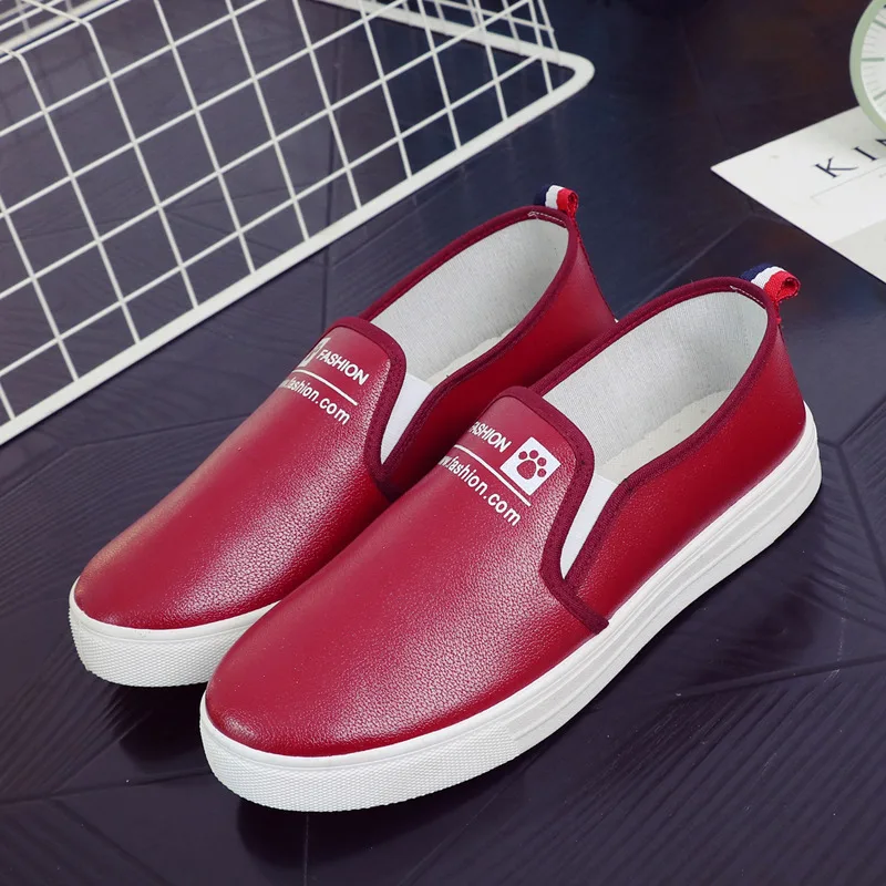 Waterproof Leather Loafers Summer Women Shoes Casual Soft Comfortable Vulcanize Shoes Ladies Slip on Flat Shoes Zapatos Mujer