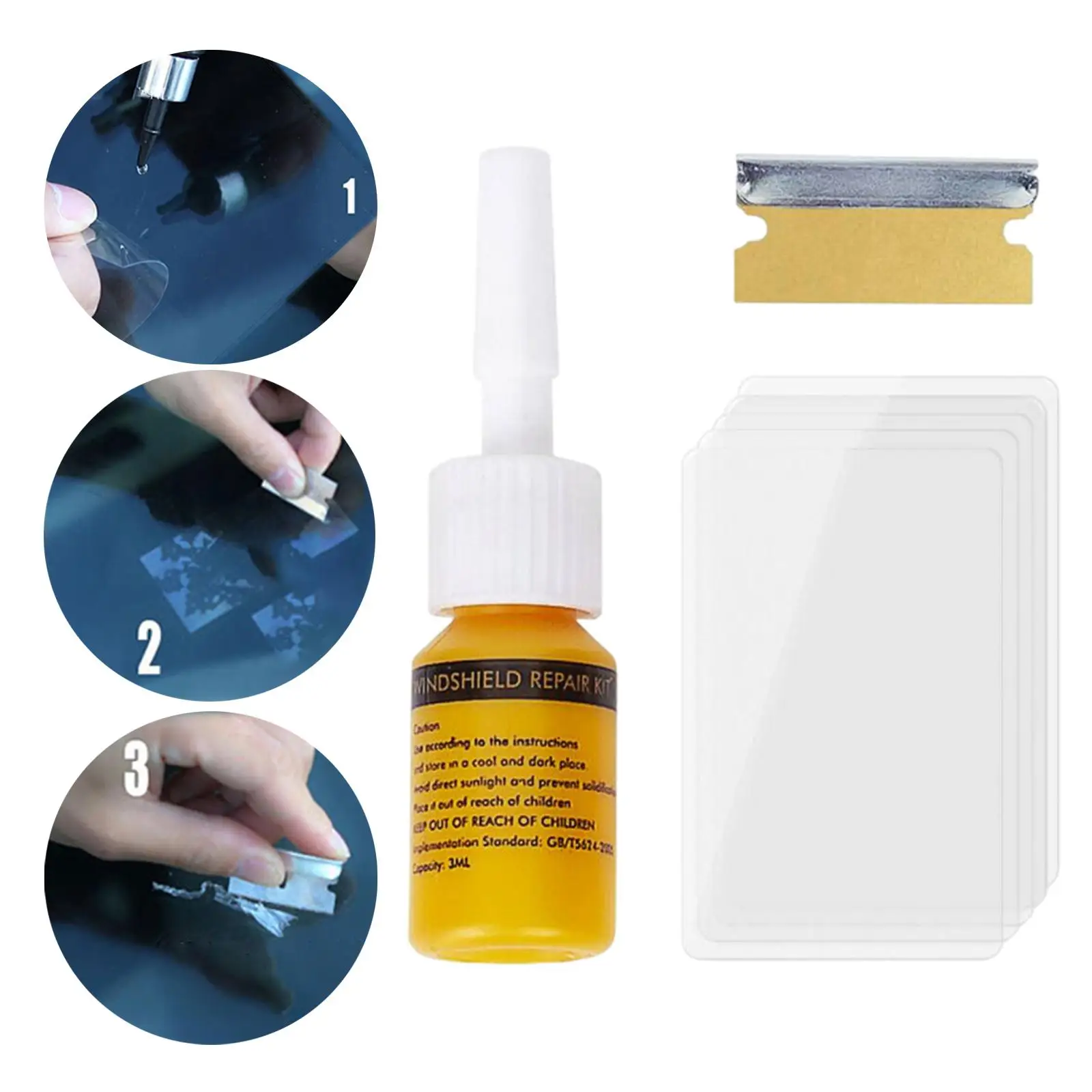 

Repair Kit Automobile Windscreen Chip Repair Tool Resin Sealer DIY