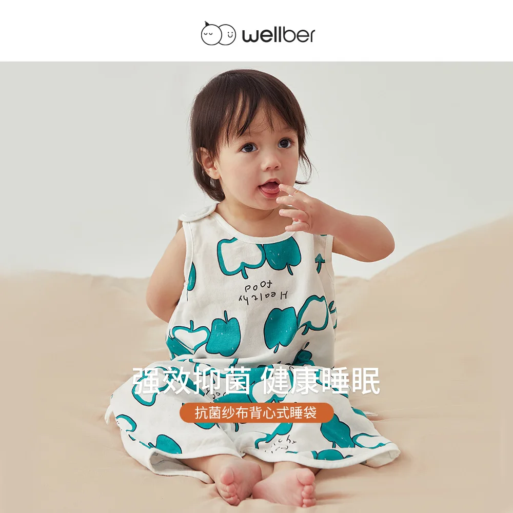 

Wilberu Sleeping Bag Summer Baby Gauze Vest Newborn Thin Child Kick Proof Quilt