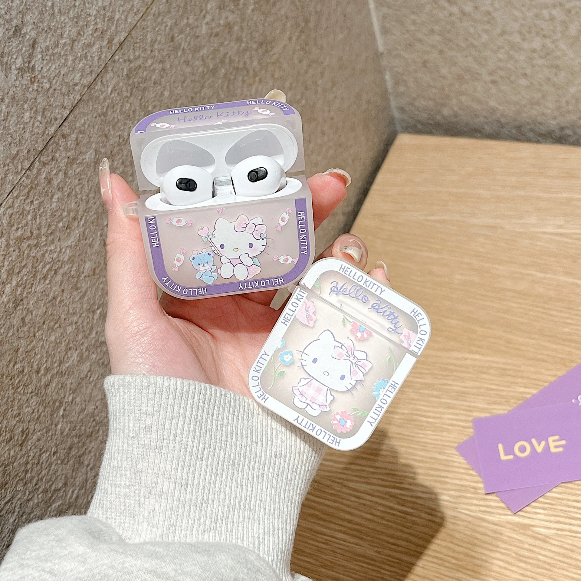 

Pink Girl Heart Cartoon Cat AirPods 3 Case Apple AirPods 2 Case Cover AirPods Pro Case IPhone Earphone Accessories Air Pod Case