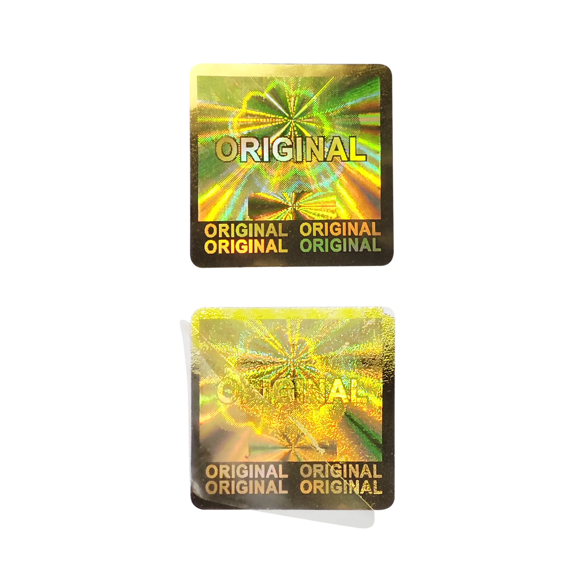 

100pcs gold original authentic holographic sticker tamper-proof safety seal holographic sticker laser anti-demolition sticker