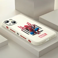 spider man cool marvel for apple iphone 13 12 mini 11 pro xs max xr x 8 7 6s se plus liquid left silicone soft cover phone case