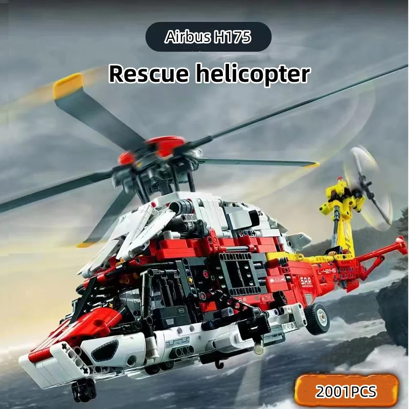 

2001pcs Technical Airbus H175 Rescue Helicopter 42145 Building Blocks Plane Model Brick Educational Toys for Children Gifts