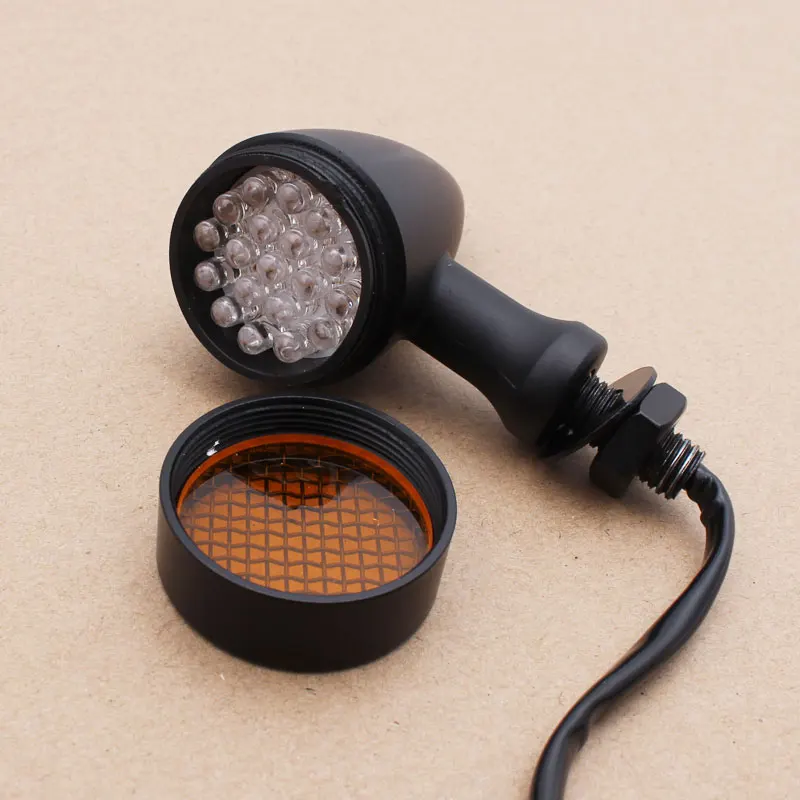 4 шт. ретро-сигналов поворота для мотоцикла Cafe Racer с алюминиевой решеткой и светодиодными индикаторами торможения 10 мм универсальны для Triumph Honda.