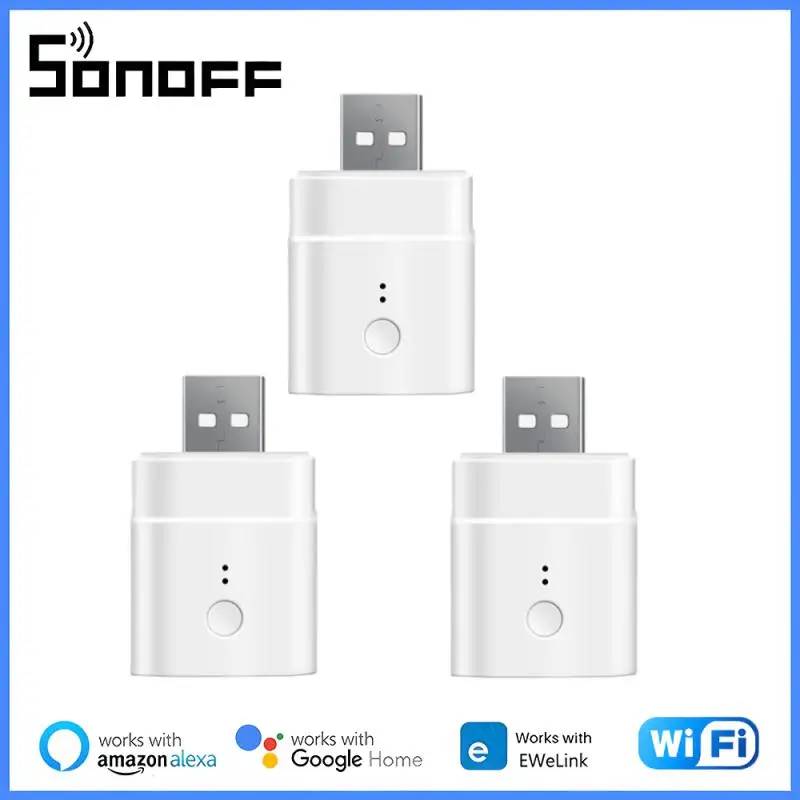 

1/3/5/10 шт. SONOFF Micro 5 в Мини USB адаптер переключатель Wi-Fi USB адаптер питания умный дом переключатель поддержка eWeLink Google Home Alexa