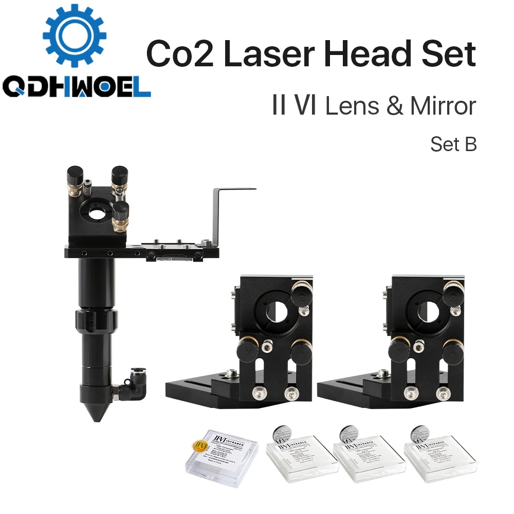 

New CO2 Laser Head Set ⅡⅥ Lens D20 FL50.8/63.5/101.6mm with 25mm Mirrors Laser Head Set for Co2 Laser Engraving Machine
