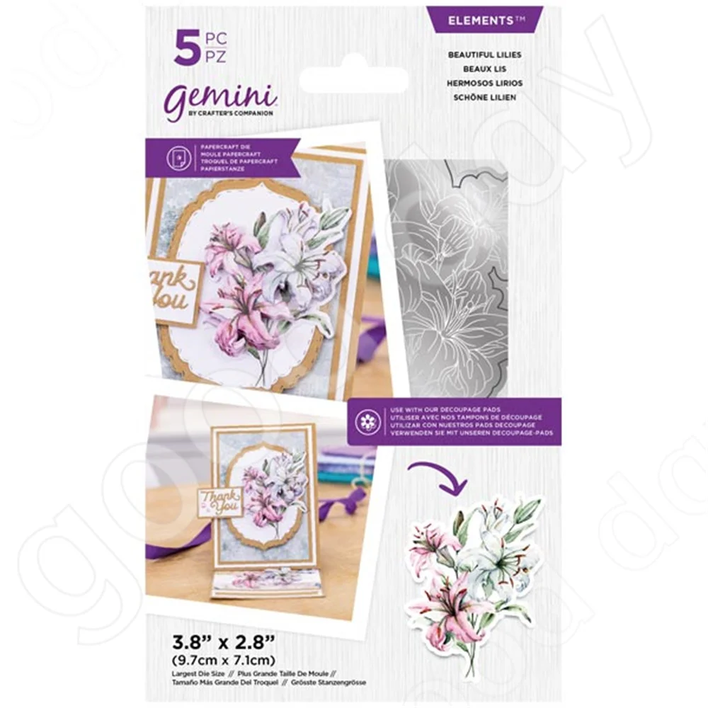 

2022 New Beautiful Lilies Metal Cutting Dies Scrapbook Diary Decoration Embossing Template Diy Greeting Card Handmade Hot Sale