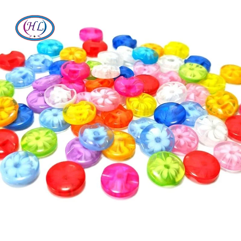 

HL 100Pcs Transparent 12mm child sew-on buttons resin buckle candy beautiful multicolour button accessories baby diy