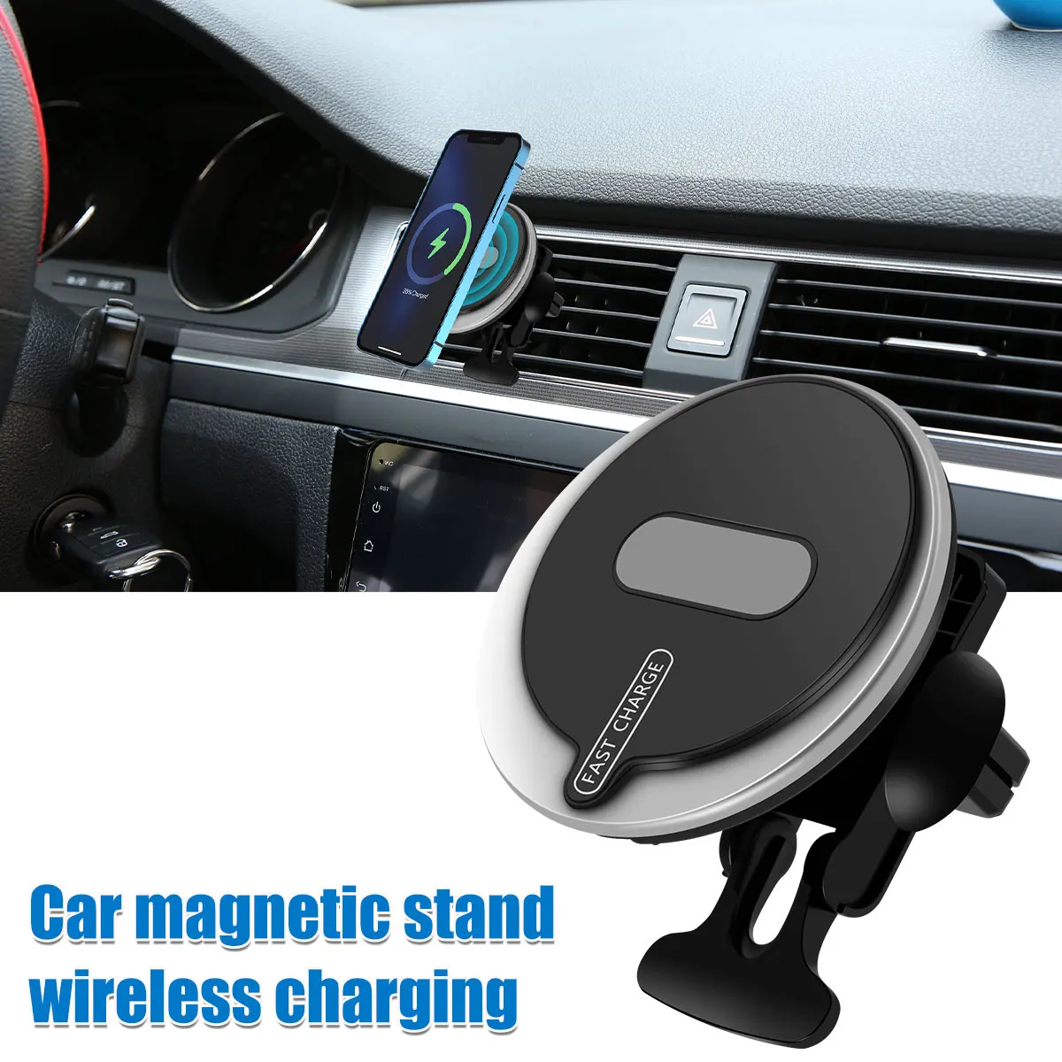 

Новинка 2022, 30 Вт, магнитное беспроводное автомобильное зарядное устройство, автомобильное беспроводное зарядное устройство с креплением н...