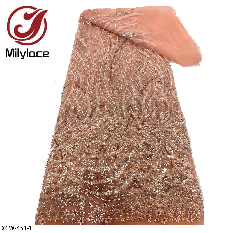 Африканская Тяжелая бисерная кружевная ткань французская Свадебная с блестками