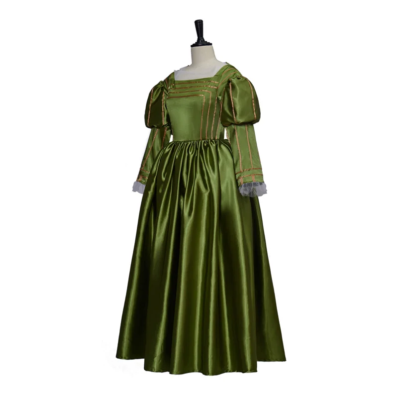 Женский костюм для косплея Tudor Queen Anne Boleyn зеленое платье в стиле королевы Виктории
