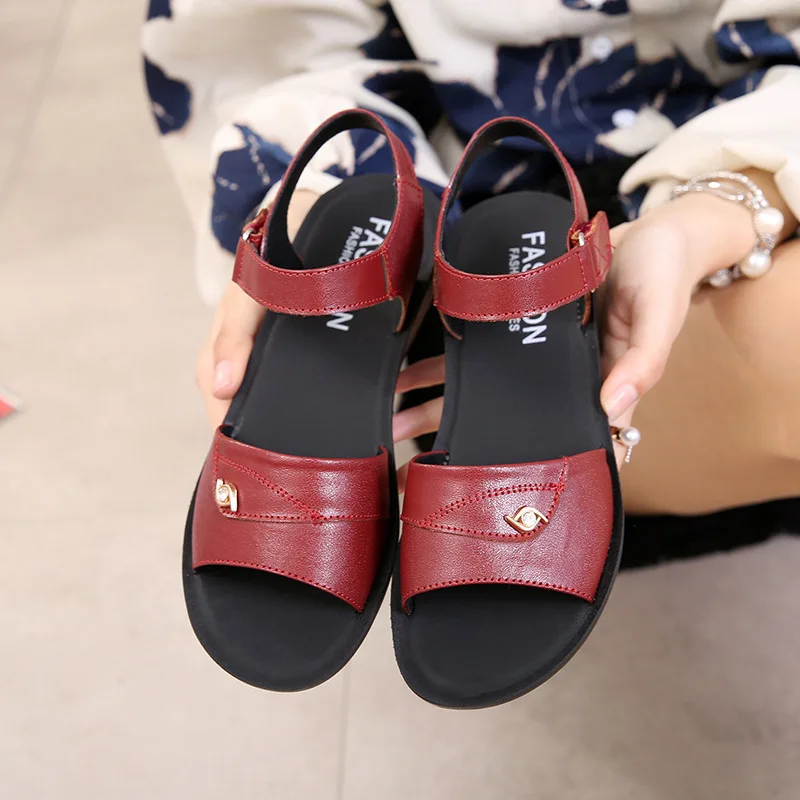 

Women's Sandals Summer Shoes Women Leather Lightweight Wedge Sandals Ladies Casual Walking Shoes Woman Footwear Beach Shoes