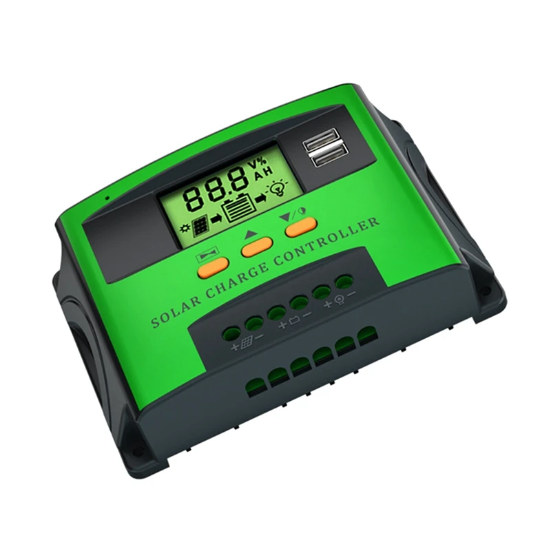 

1 Piece 60A PWM Solar Charge Controller 12V 24V Auto Adapting Lead Acid Lithium Battery Charging Green For Solar Panel Regulador