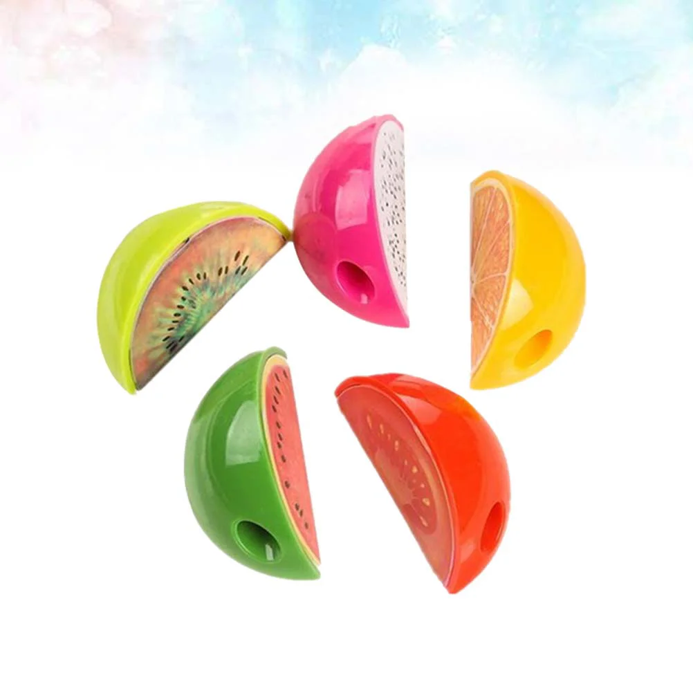

5pcs Plastic Fruit Design Sharpener Sharpener Students Stationery Supplies for Kids Children (Random Type)