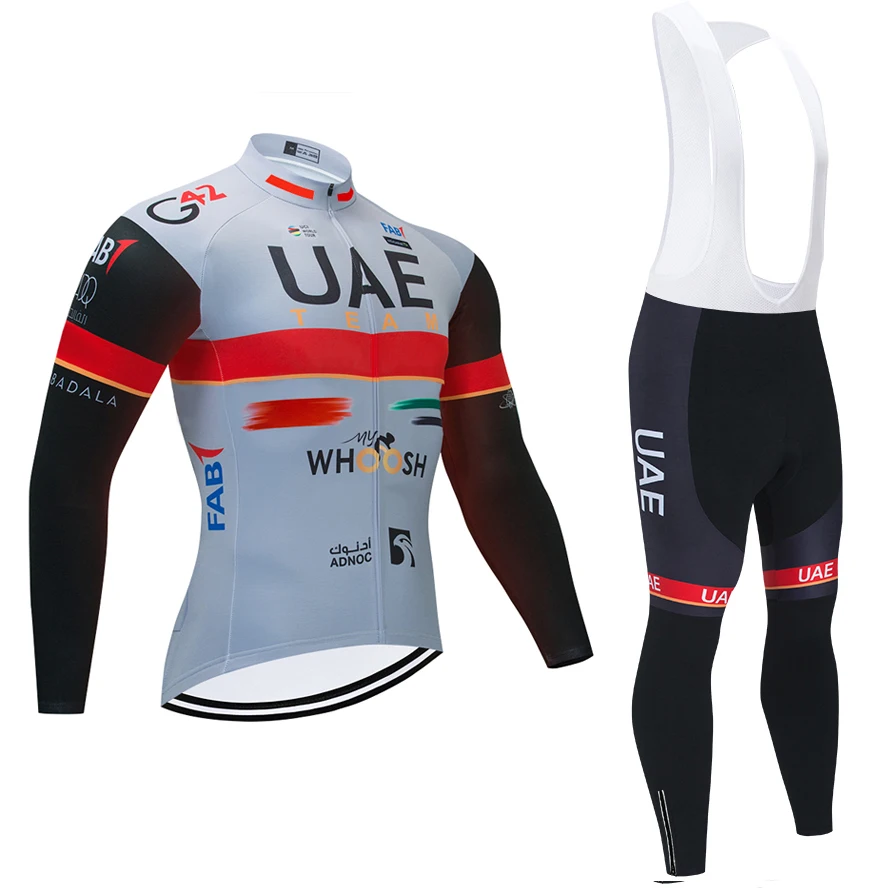 

2022 Grey UAE Cycling JERSEY Winter Bike Maillot Culotte Sportswear Men Ropa Ciclismo Thermal Fleece Bicycling Jacket Pants